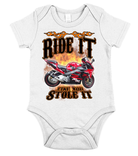 Mike Mastrippolito Biker Ride it like stole it Short Sleeve Baby One-Piece