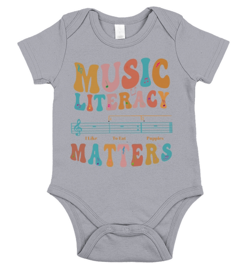 Music Literacy Matters I Like To Eat Puppies Short Sleeve Baby One-Piece