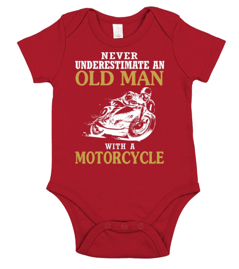 OLD MAN WITH A MOTORCYCLE Shirt Short Sleeve Baby One-Piece