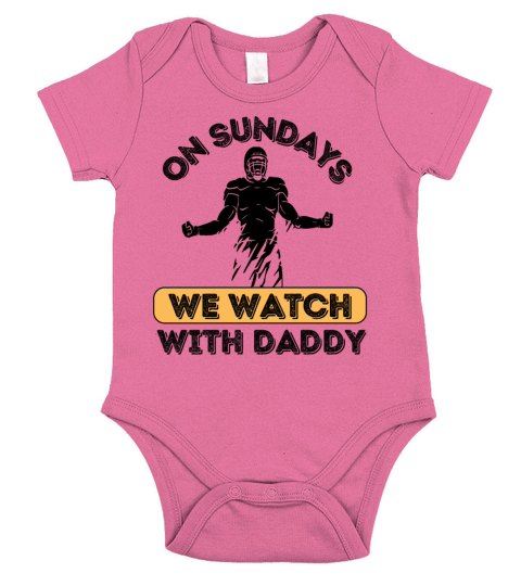 On Sundays We Watch Football With Daddy Short Sleeve Baby One-Piece