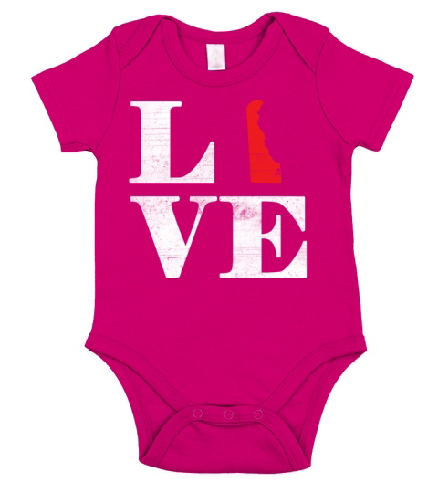 Proud America State Land Map Love Delaware Short Sleeve Baby One-Piece