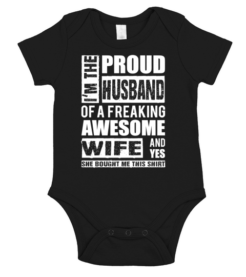 Proud Husband Of Wife Tees &amp;amp; Hoodies Tshirt Short Sleeve Baby One-Piece