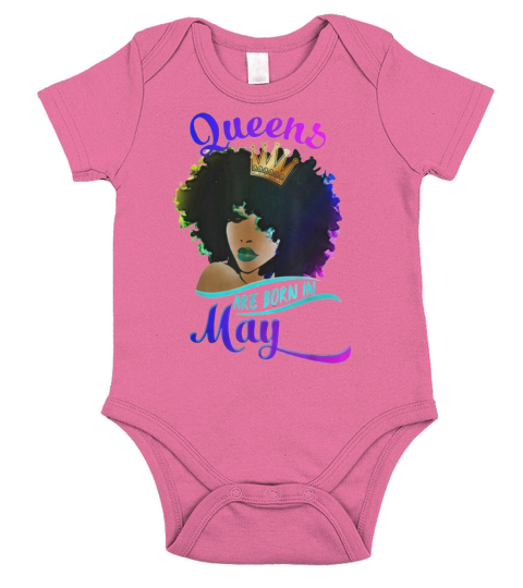 Queens Are Born In May Birthday Short Sleeve Baby One-Piece