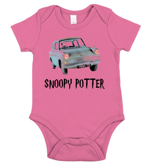 Snoopy driving Harry Potter t-shirt Short Sleeve Baby One-Piece