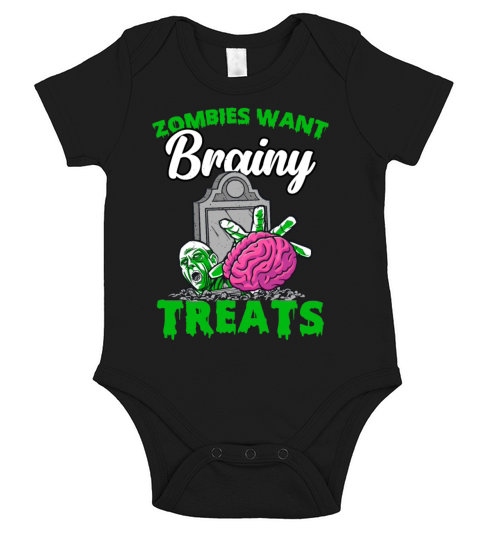 Spooky Halloween Zombie For Trick Or Treat Brainy Short Sleeve Baby One-Piece