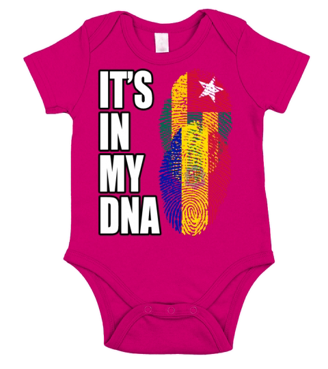 Togolese And Andorran Mix Heritage DNA Flag Short Sleeve Baby One-Piece