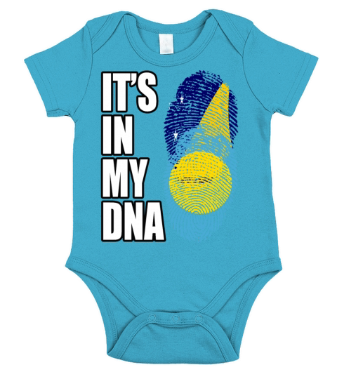 Tokelauan And Palauan Mix Heritage DNA Flag Short Sleeve Baby One-Piece