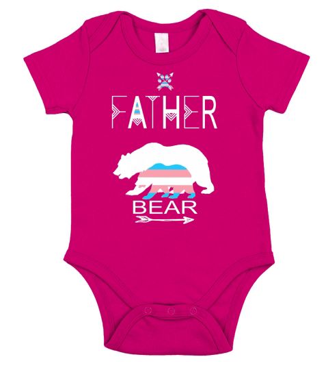 Transgender Father Bear For Dads Of A Trans Child Cool shirt Short Sleeve Baby One-Piece