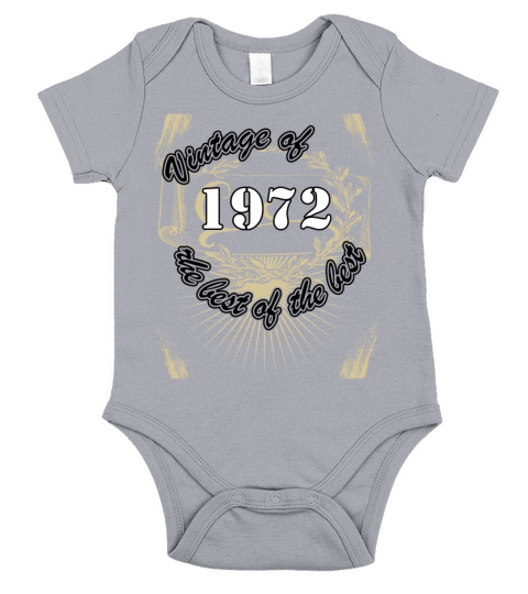Vintage 1972 Birthday Saying Retro 50 Years Short Sleeve Baby One-Piece