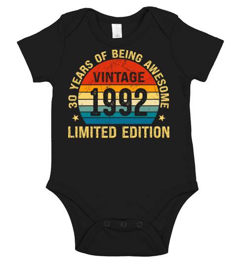 Vintage 1992 30th Years Old Short Sleeve Baby One-Piece