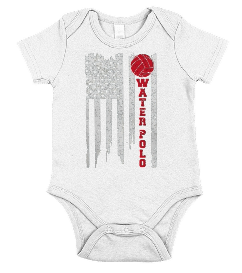 Vintage American Flag Water Polo Short Sleeve Baby One-Piece