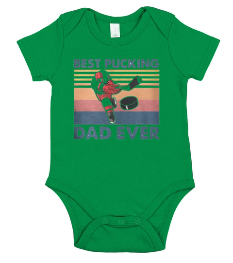 Vintage Hockey Best Pucking Dad Ever shirt Short Sleeve Baby One-Piece