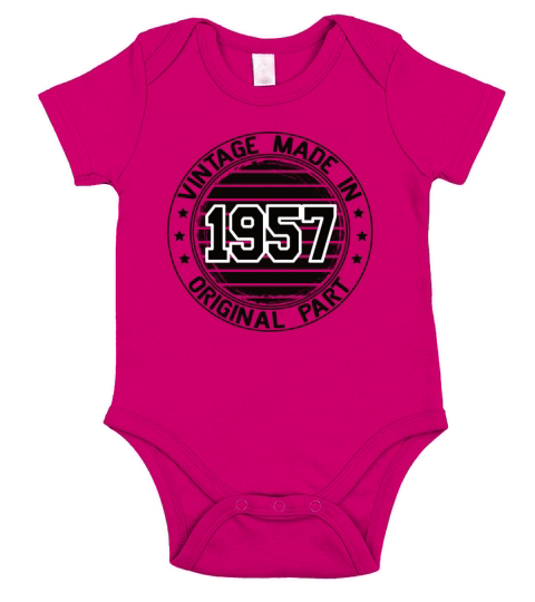 Vintage Made In 1957 Original Part Birthday 1957 Short Sleeve Baby One-Piece