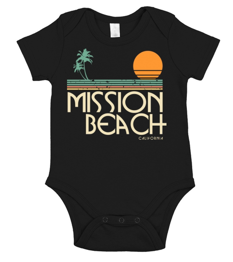 Vintage Mission Beach California Short Sleeve Baby One-Piece