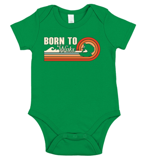 Wakeboard Born To Wake Wakeboarder Wakeboarding Short Sleeve Baby One-Piece