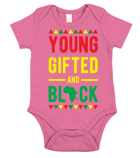 Young Gifted and Black Clothes Gift Afro American Short Sleeve Baby One-Piece