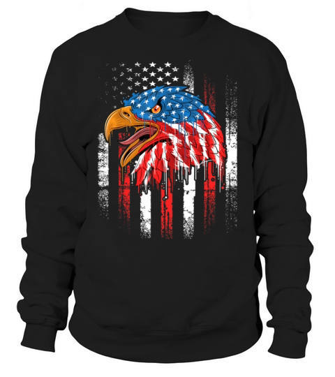 4th of July USA Flag Eagle Funny Vintage Sweatshirt Unisex
