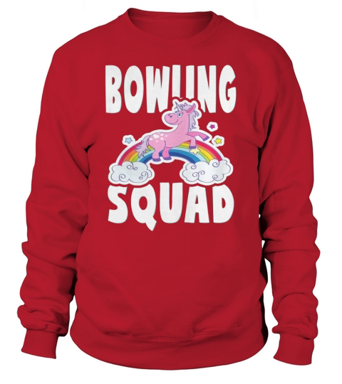 Bowling Squad Rainbow Unicorn Team Sports Party Sweatshirt Unisex