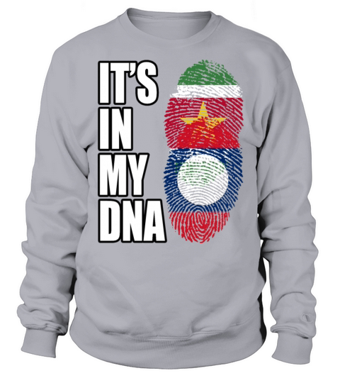 Surinamese And Laotian Vintage Heritage DNA Flag Sweatshirt Unisex
