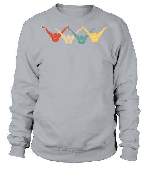 Vintage Swimmer Silhouette Retro Swim Sweatshirt Unisex
