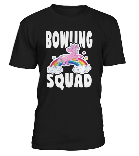 Bowling Squad Rainbow Unicorn Team Sports Party T-Shirt Unisex