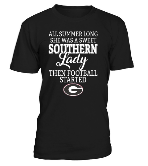 Georgia Bulldogs all summer long she was a sweet Southern lady T-Shirt Unisex