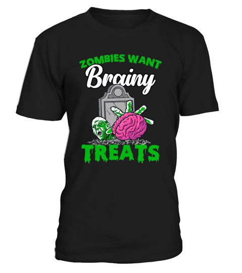 Spooky Halloween Zombie For Trick Or Treat Brainy T-Shirt Unisex
