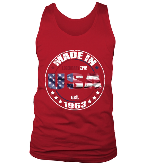 Birthday Saying Born USA 1963 Tank Top Unisex