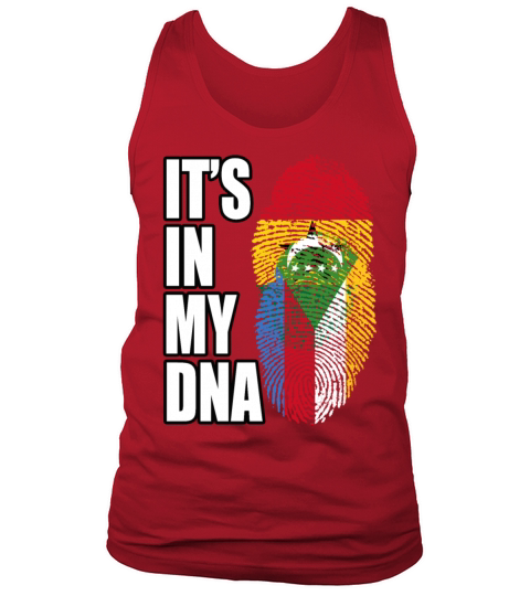 Ghanaian And Comoran Mix Heritage DNA Flag Tank Top Unisex