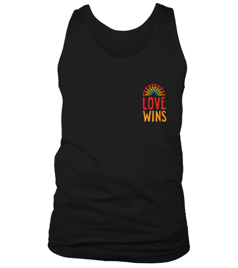 Love wins Rainbow pride LGBTQ pocket size design Tank Top Unisex