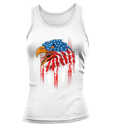 4th of July USA Flag Eagle Funny Vintage Tank top Woman