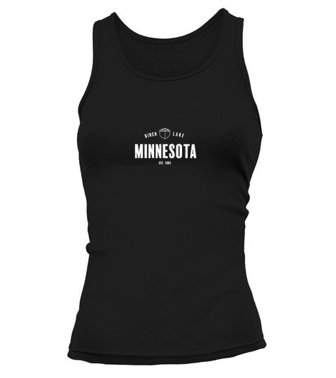 Birch Lake, Minn Canoe, distressed logo T-Shirt - Slim Fit Tank top Woman