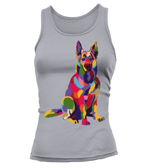 Colorful german shepherd dog Tank top Woman