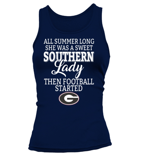 Georgia Bulldogs all summer long she was a sweet Southern lady Tank top Woman