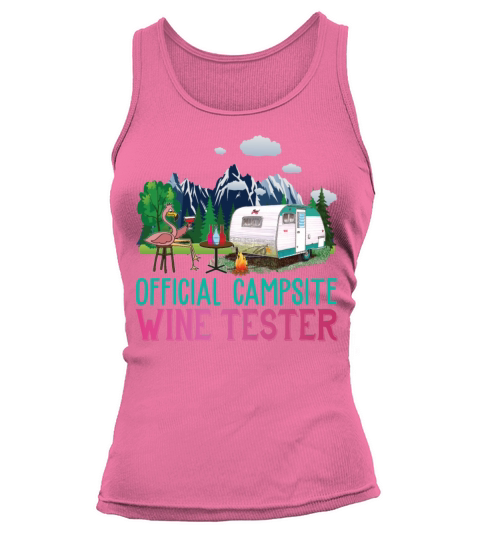 Official Campsite Wine Tester Flamingo Camping Tank top Woman