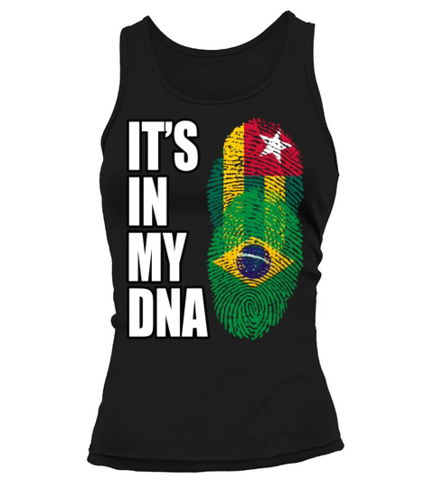 Togolese And Brazilian Mix Heritage DNA Flag Tank top Woman
