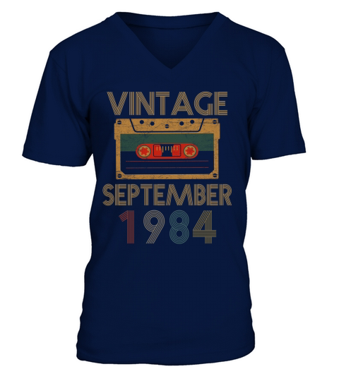 35 Years Vintage September 1984 V-Neck T-shirt