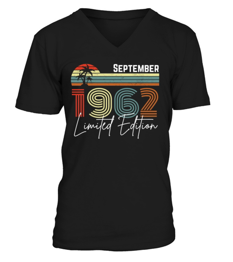 60 Years September 1962 Vintage Limited Edition V-Neck T-shirt