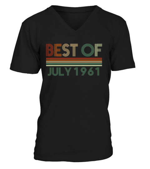 61st birthday July vintage 1961 gift idea V-Neck T-shirt