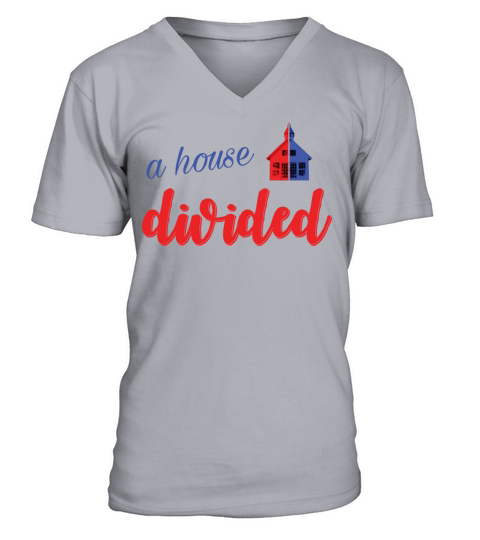 a house divided V-Neck T-shirt