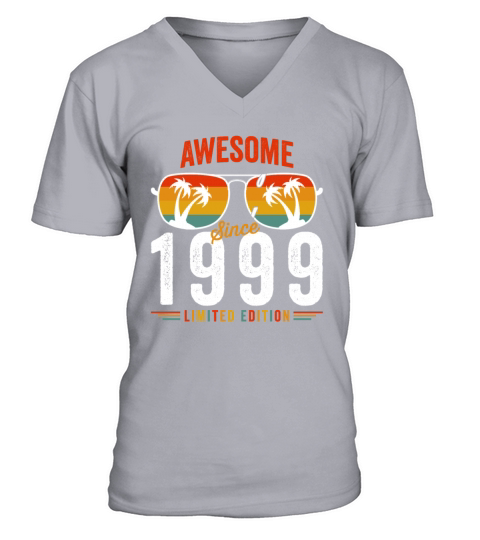 Awesome Since 1999 Birthday Retro Vintage 23 24 Ye V-Neck T-shirt