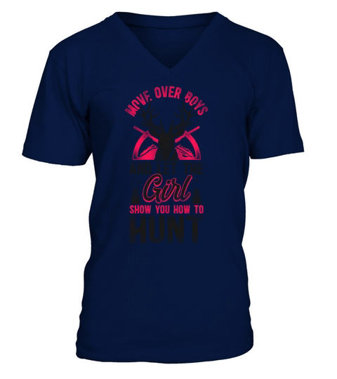 Buck Deer Hunting Hunter Girl V-Neck T-shirt