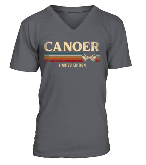 Canoe Canoeing Retro Vintage V-Neck T-shirt