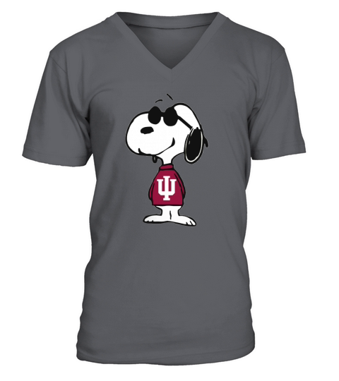 CG-snoopy-sport-football-Indiana Hoosiers V-Neck T-shirt