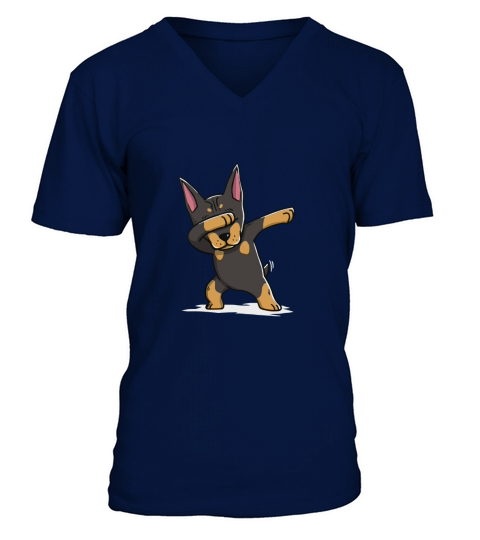 Chemise Doberman Dab drôle V-Neck T-shirt