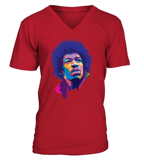 Color Jimi Hendrix V-Neck T-shirt