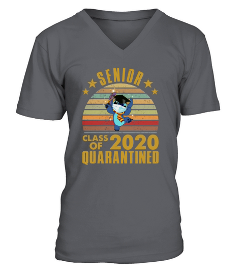 Cute Stitch Disney Senior 2020 Shirt Class Of 2020 Graduation Quarantine V-Neck T-shirt