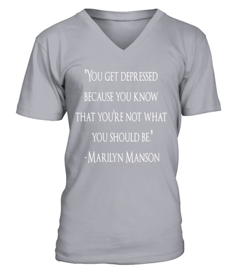 Depression Quote by Marilyn Manson V-Neck T-shirt