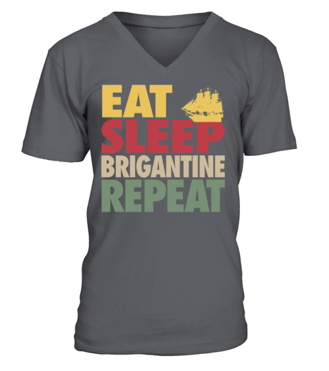 Eat Sleep Brigantine Repeat VINTAGE EDITION V-Neck T-shirt