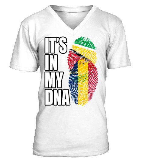 Guyanese And Chadian Mix Heritage DNA Flag V-Neck T-shirt